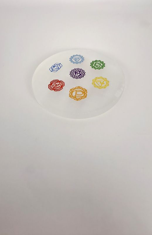 Plaque de rechargement en Sélénite - 7 Chakras