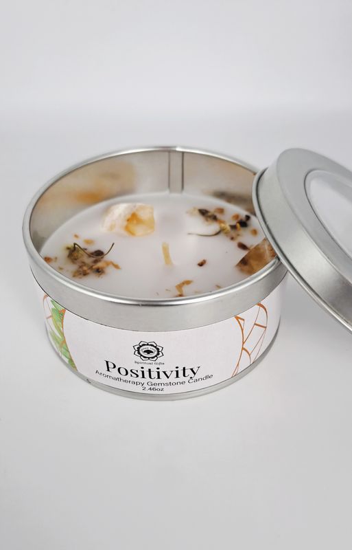 Bougie "Positivité" Citrine et Thé vert