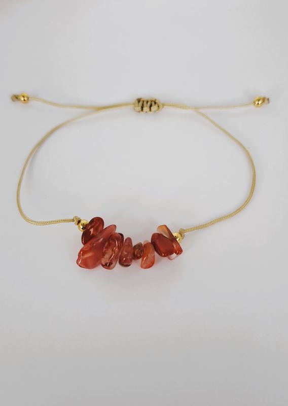 Bracelet cordon Cornaline "Forme irrégulière" - Vitalité