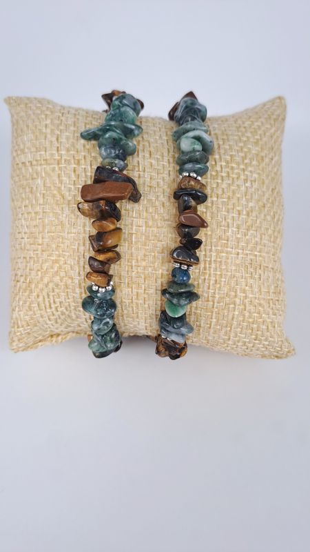 Bracelet Œil de tigre et Turquoise Africaine "Baroque"- Protection et évolution