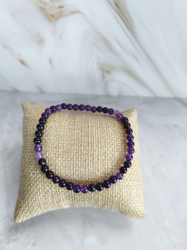 Bracelet Améthyste 4mm - Apaisement et protection