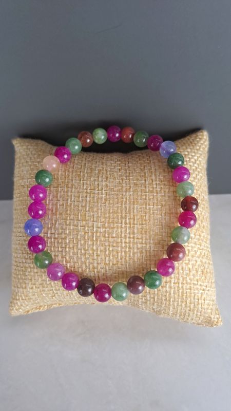 Bracelet Tourmaline multicolore 6mm - Harmonie et protection énergétique