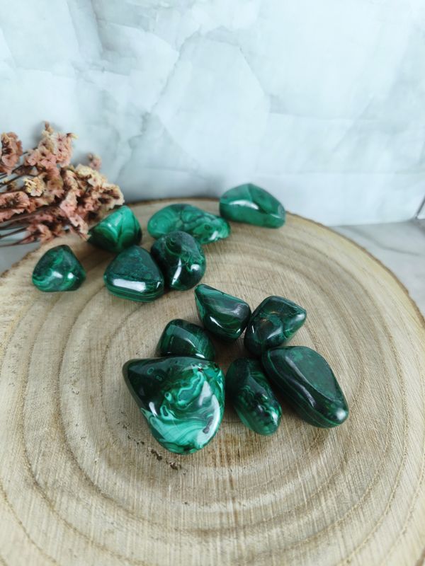 Pierre roulée Malachite "A" : Protection et transformation