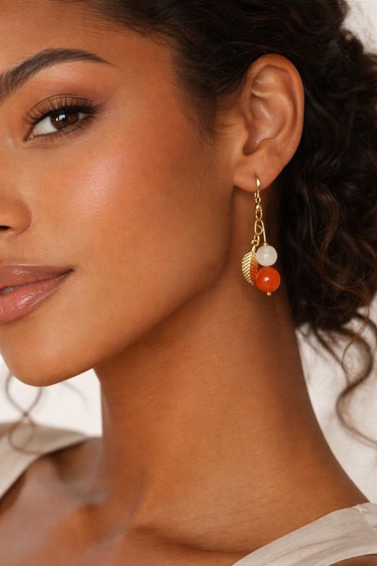 Parure Cornaline et Jade blanc - Équilibre entre énergie et douceur