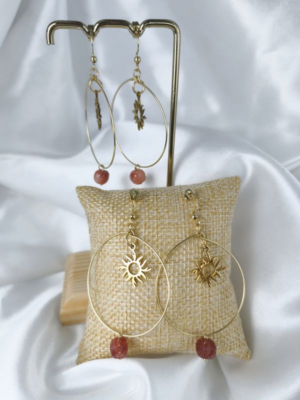 Boucles d'oreilles Pierre de soleil - Lumière et confiance