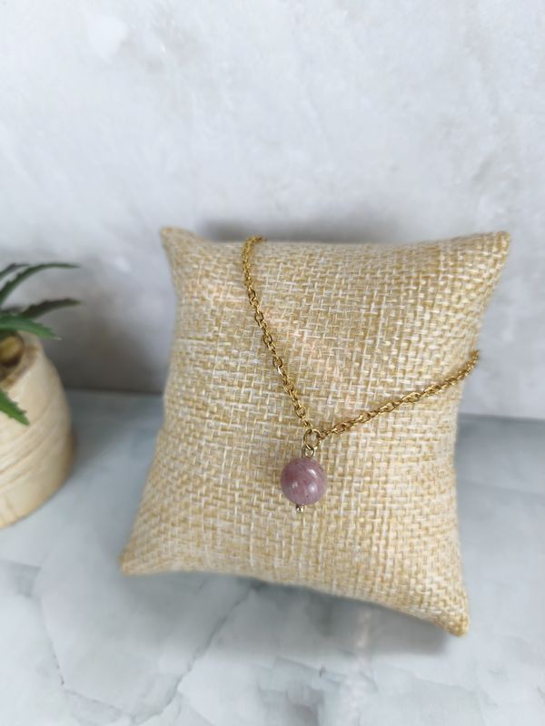 Bracelet Rhodonite et Acier – Douceur et Équilibre