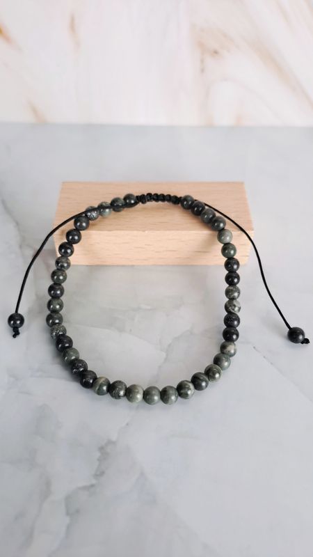 Bracelet cordon Jaspe Vert 4mm - Harmonie et renouveau