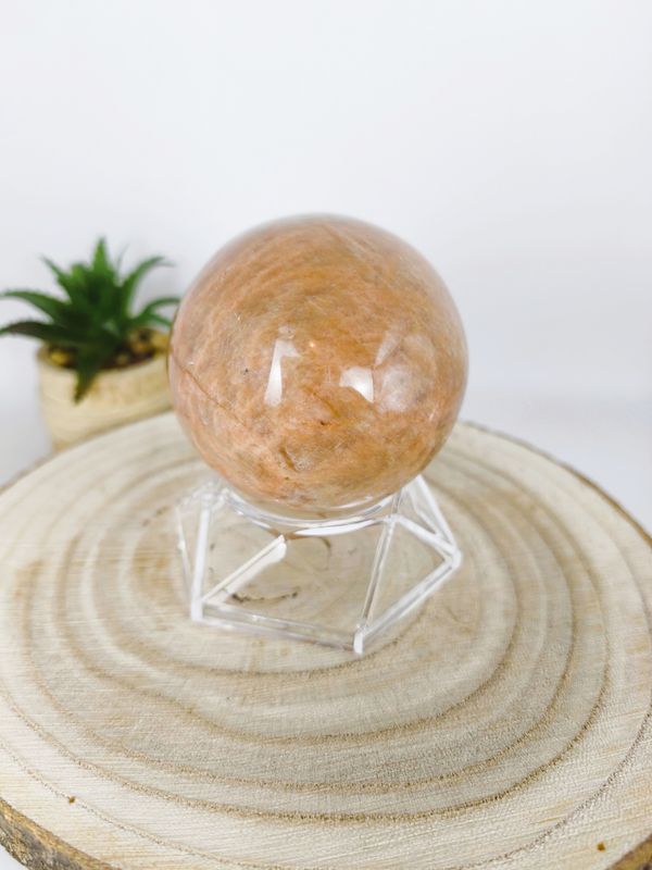 Sphère en Pierre de Lune orange - Intuition, Douceur