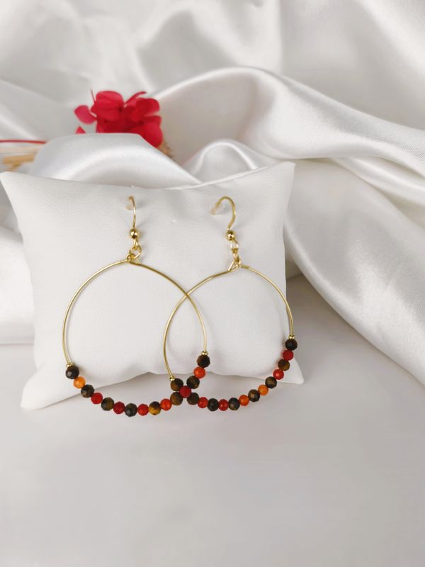Boucles d'oreilles en Cornaline et Œil de tigre