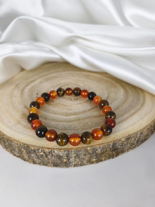 Bracelet Cornaline et Œil de tigre - Vitalité et confiance en soi