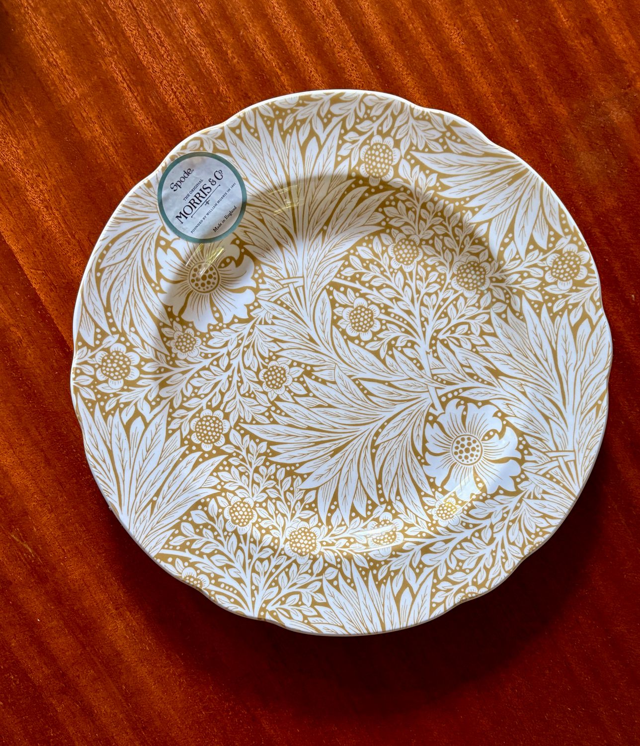 Assiette William Morris Strawberry dorée
