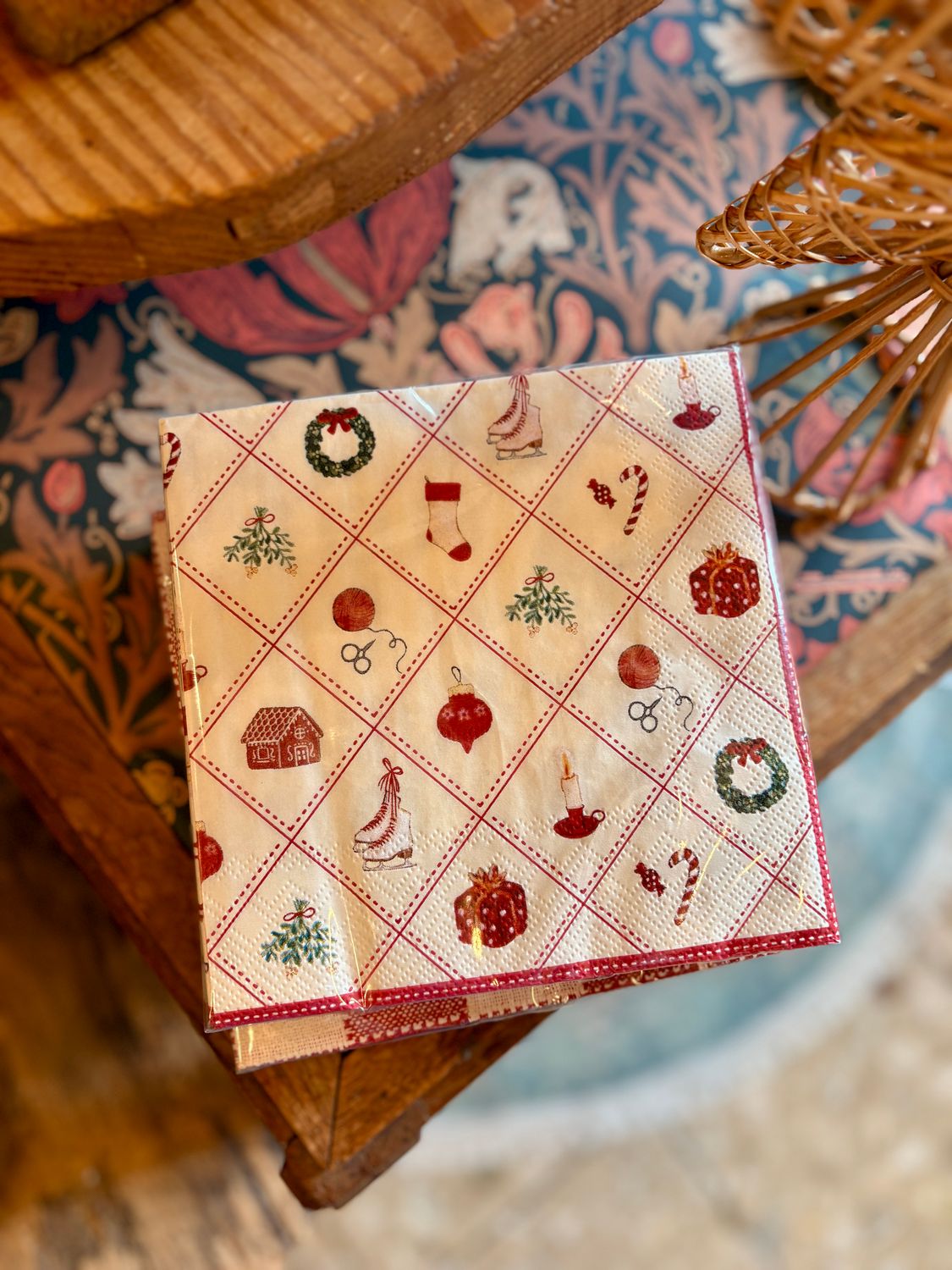 Serviettes en papier – Motifs de Noël à l’ancienne (Lot de 20)