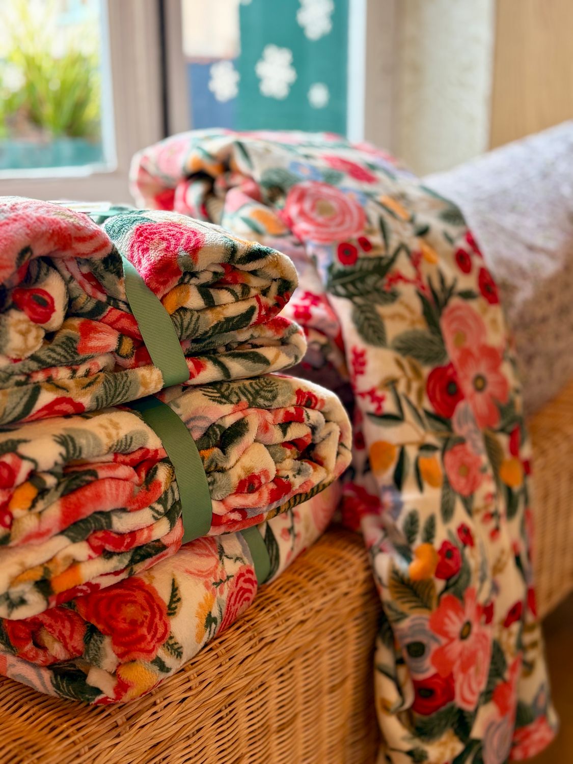 Couverture polaire fleurie Margaret