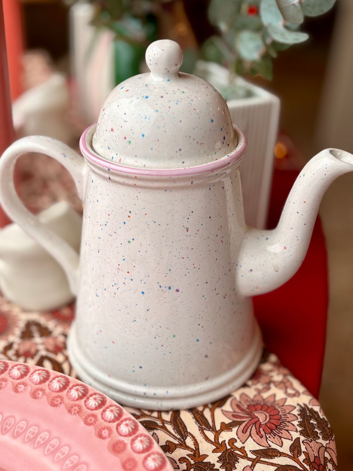 Théière vintage Arthur Wood “Confetti” – Angleterre, années 80