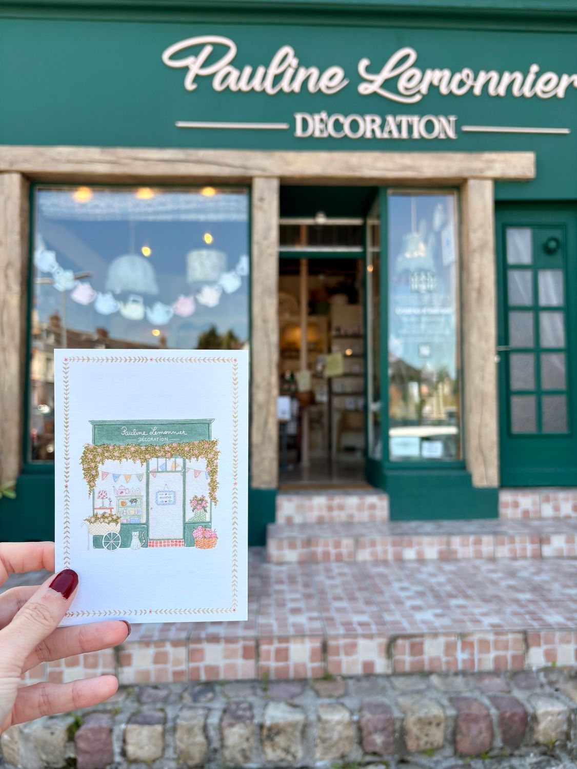 Carte illustrée – Devanture de la boutique