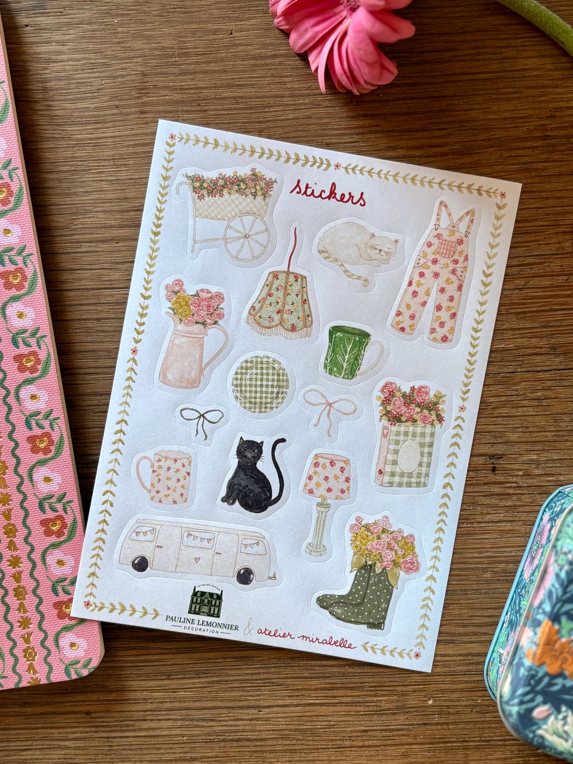 Planche de stickers illustrés