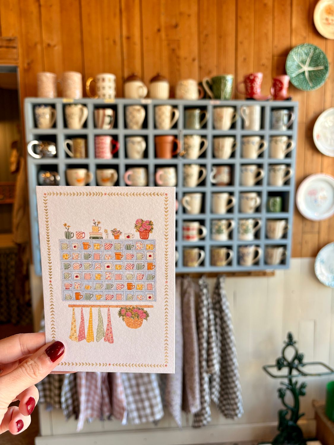 Carte illustrée – Casier à mugs