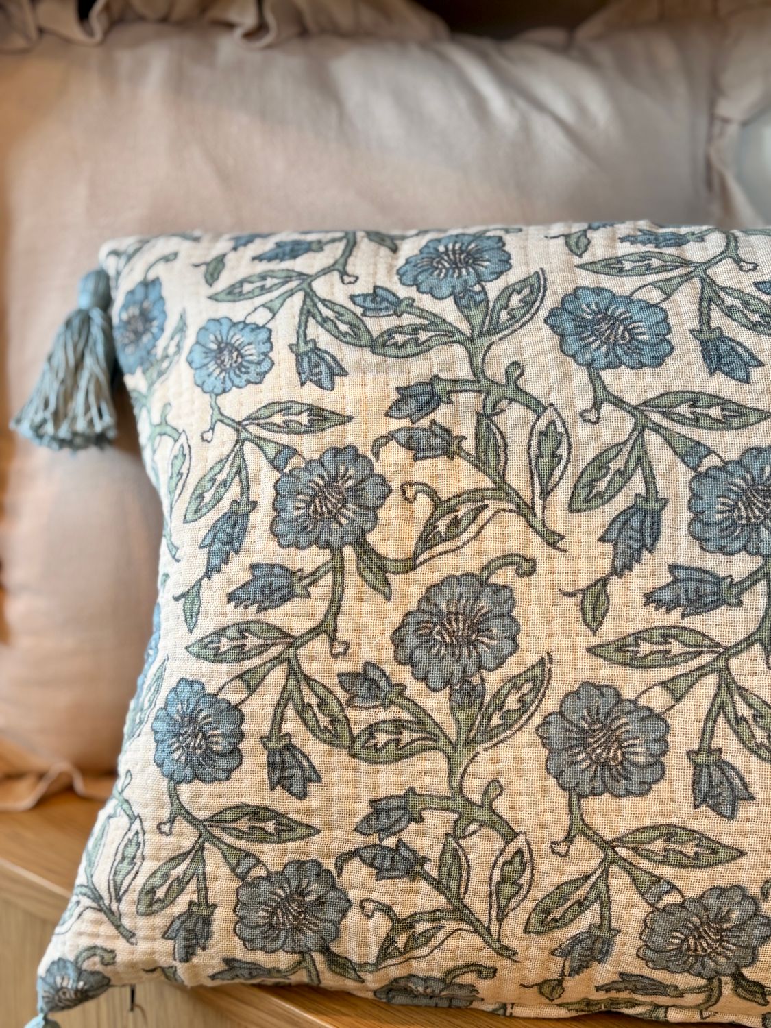 Coussin Blossom Bleu