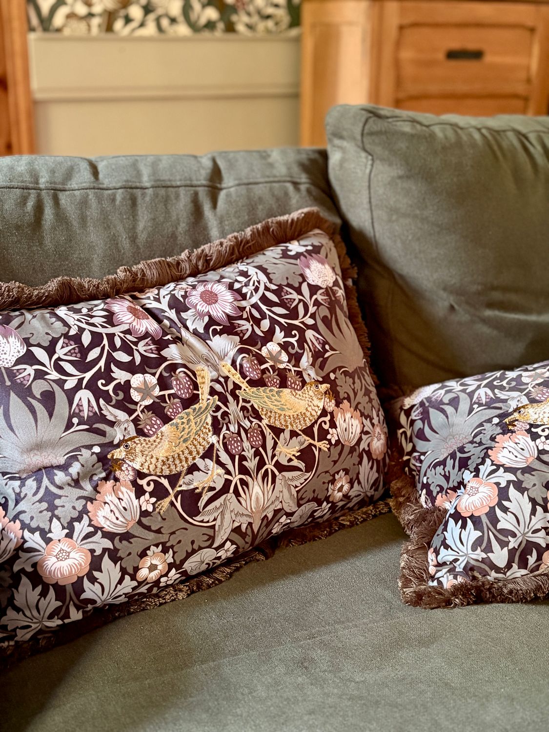 Coussin William Morris – Strawberry Thief