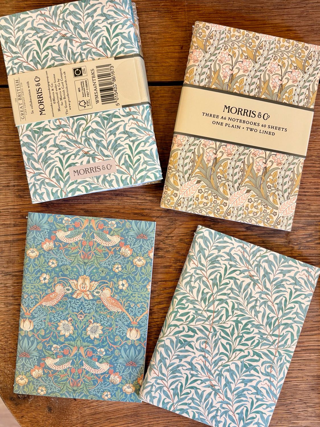 Trio de carnets A6 William Morris