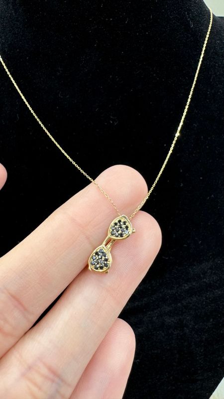 0.15ct Black Diamond Sunglass Necklace YG