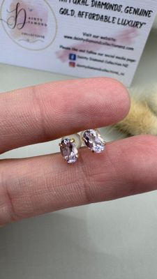 0.80 ct Pink Amethyst Stud YG