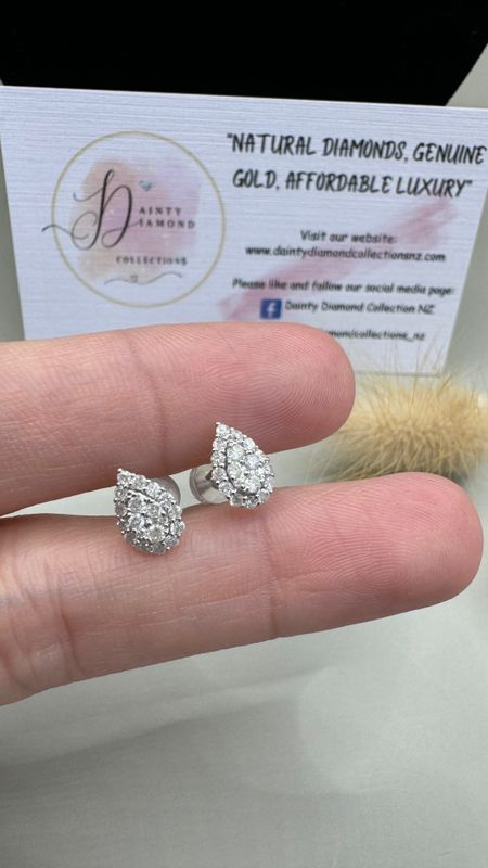 0.40 ct Pear Cluster Dia Earrings WG