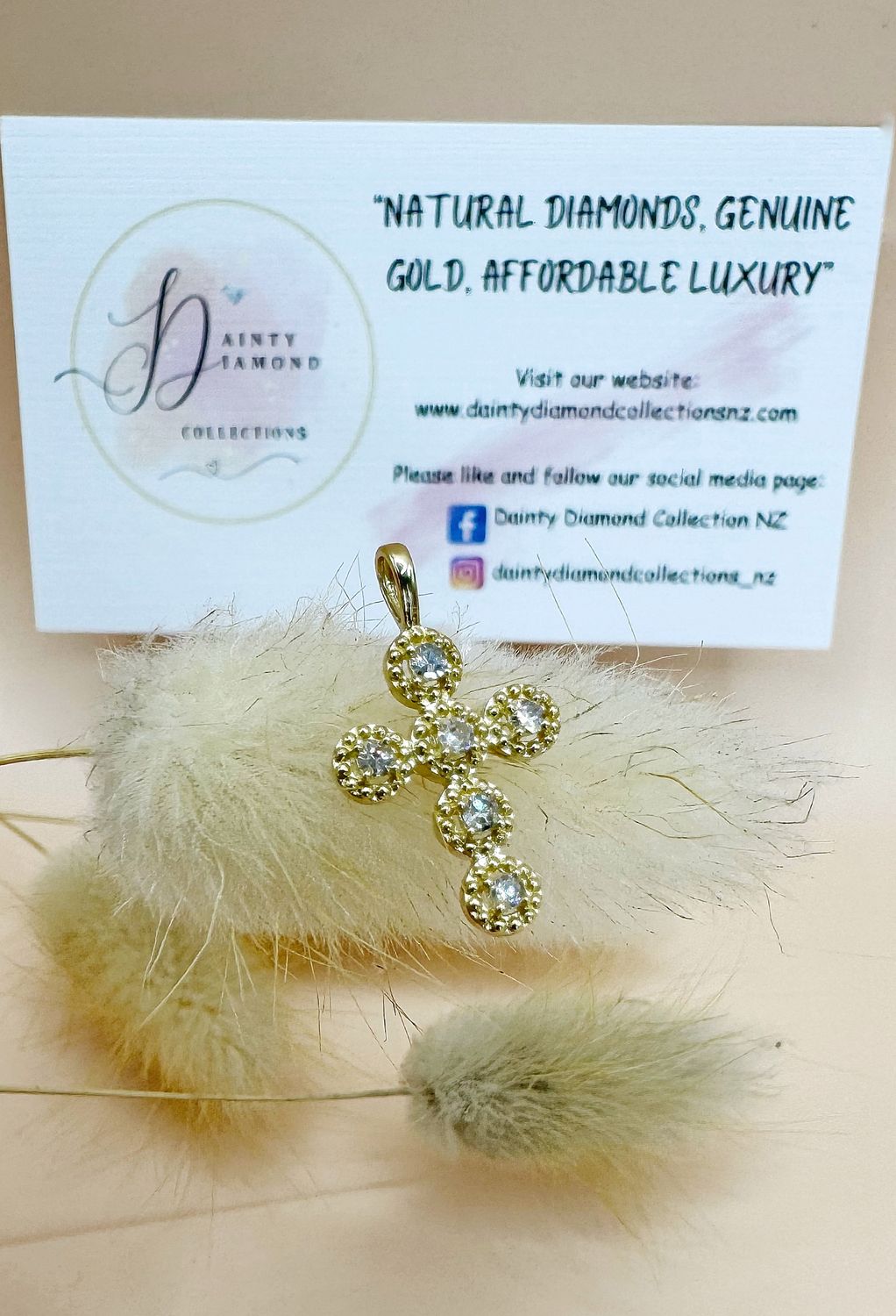 Mini Round Cross Pendant YG