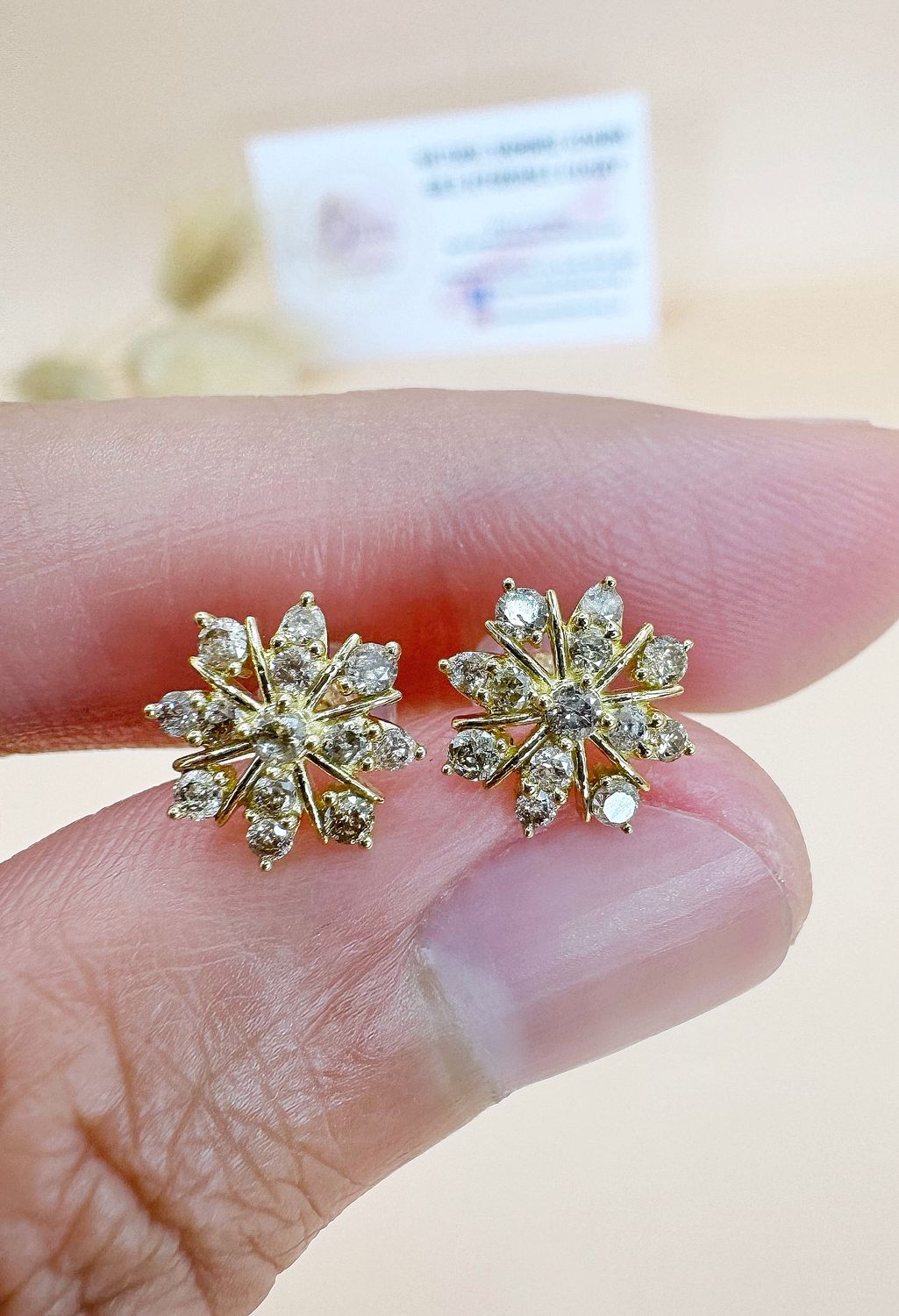 0.50ct Frozen Flower Earrings YG