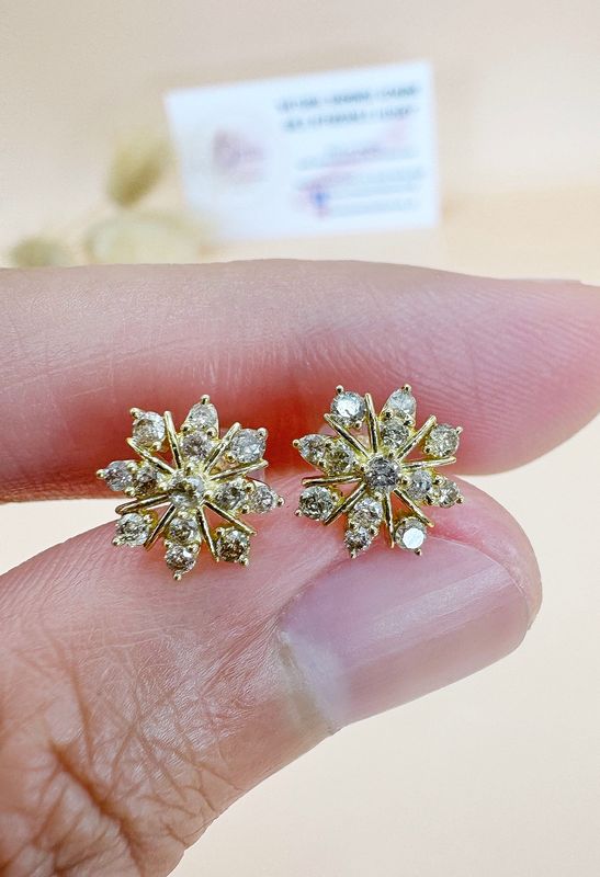0.50ct Frozen Flower Earrings YG