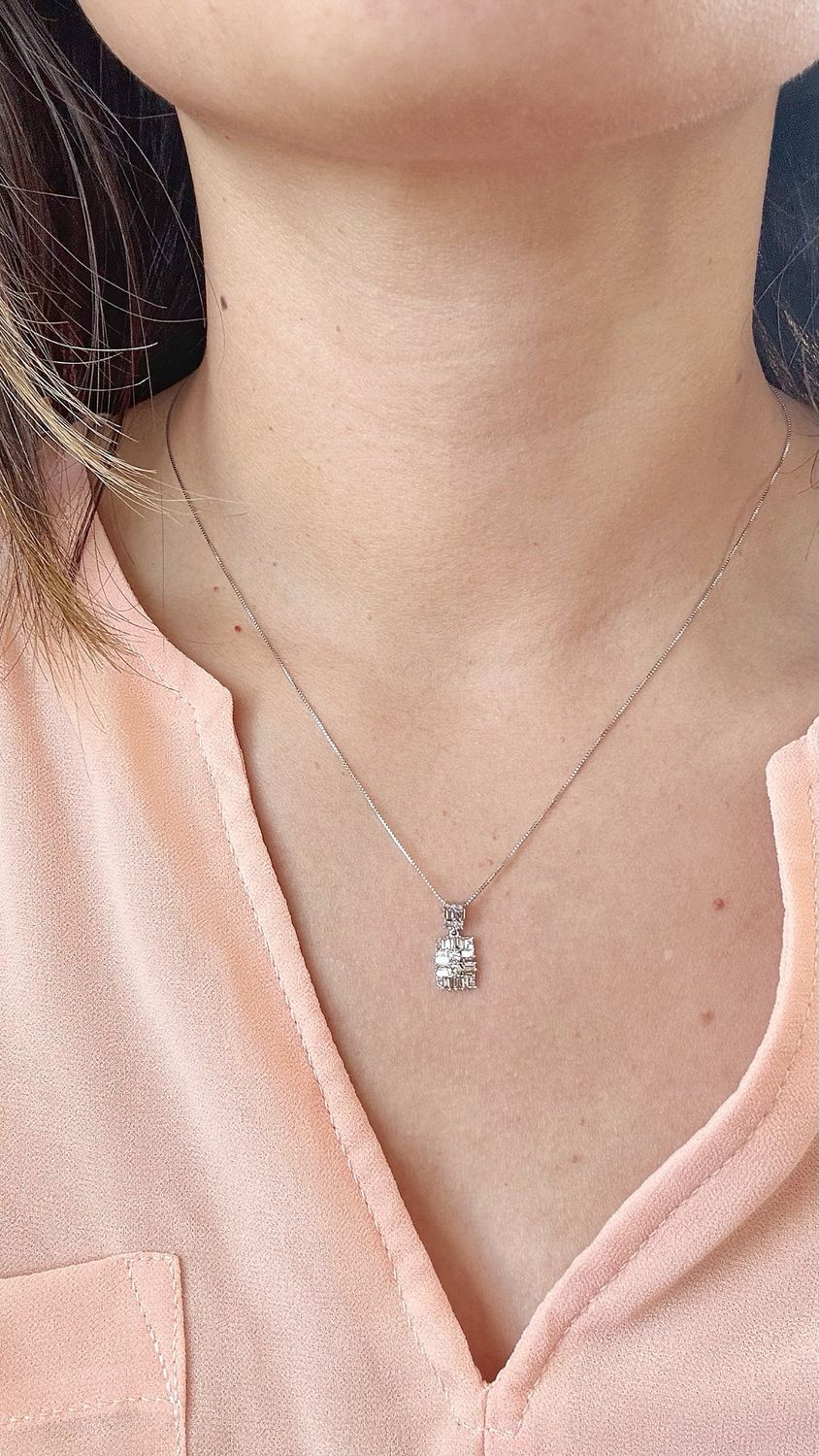 0.50 ct Bar Pendant WG