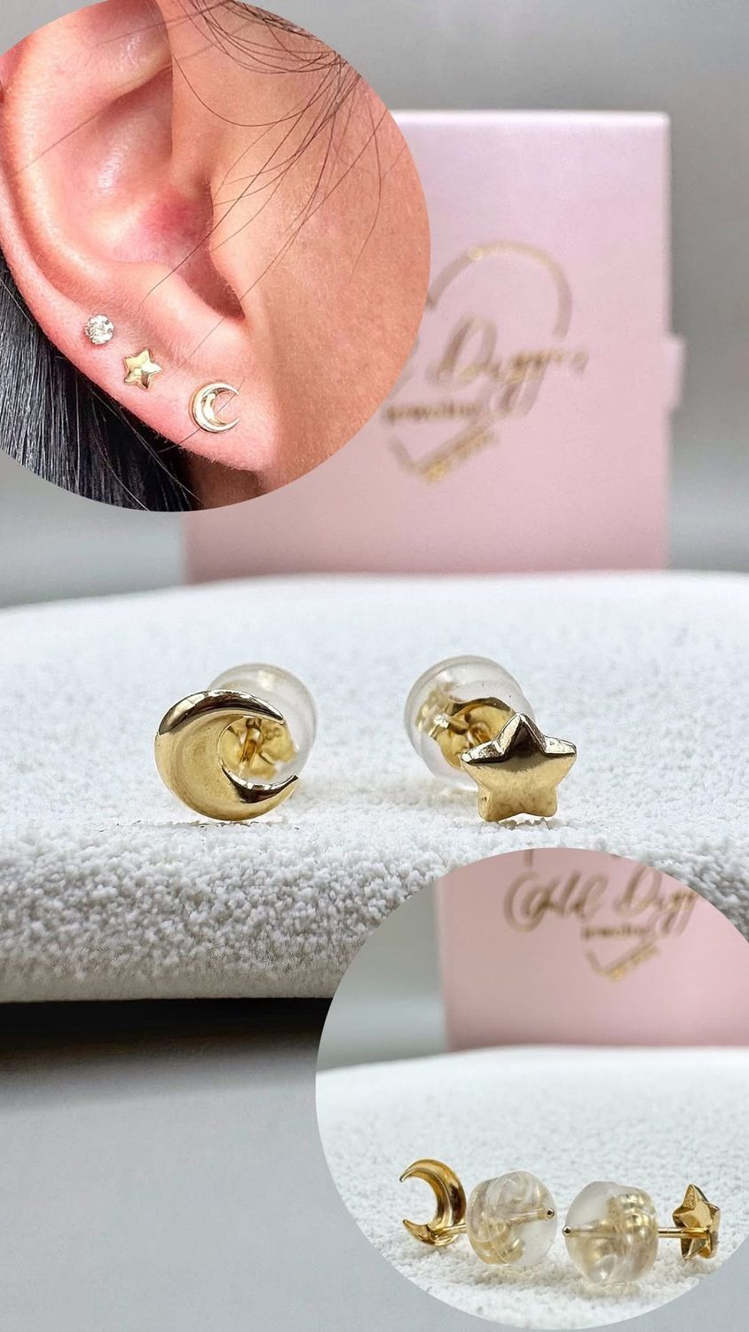 Moon &amp; Star Studs