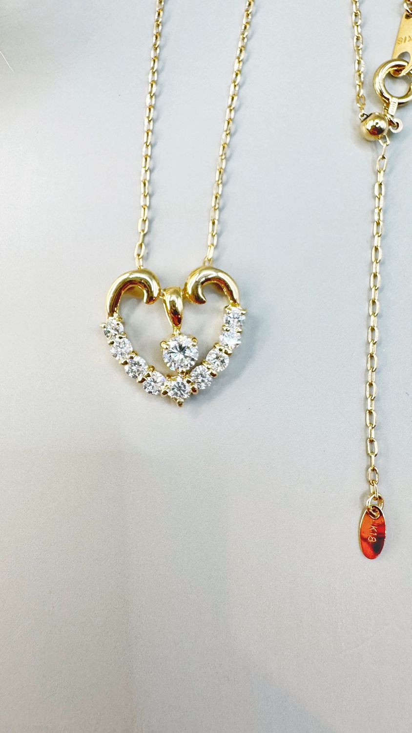 0.50 ct Open Heart Necklace Yg