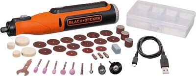 Kit Herramienta Rotativa Inalámbrica 25 pzas 8V Black &amp; Decker