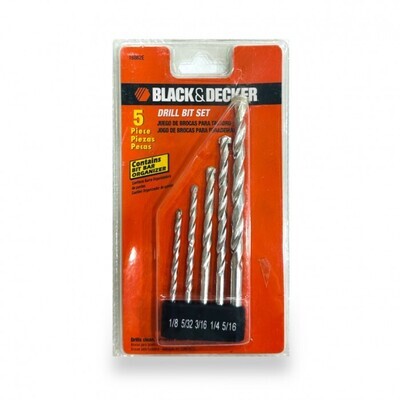 Set de mechas de concreto 5 pzas (1/8&quot;, 3/16&quot;,1/4&quot;,5/16&quot;- 3/8&quot;) Black &amp; Decker