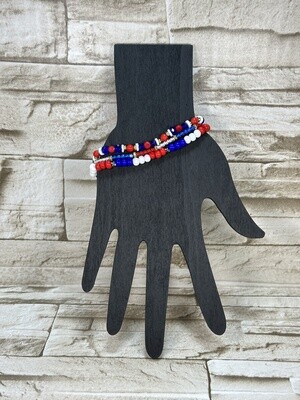 Red, White, &amp; Blue Bracelet - 7.75&quot;