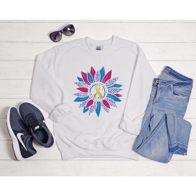 Childhood Cancer Sunflower Gold Ribbon