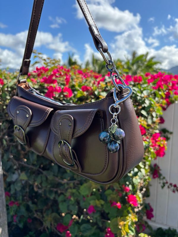 ✨New Silver Blueberry Bag Charm Keychain