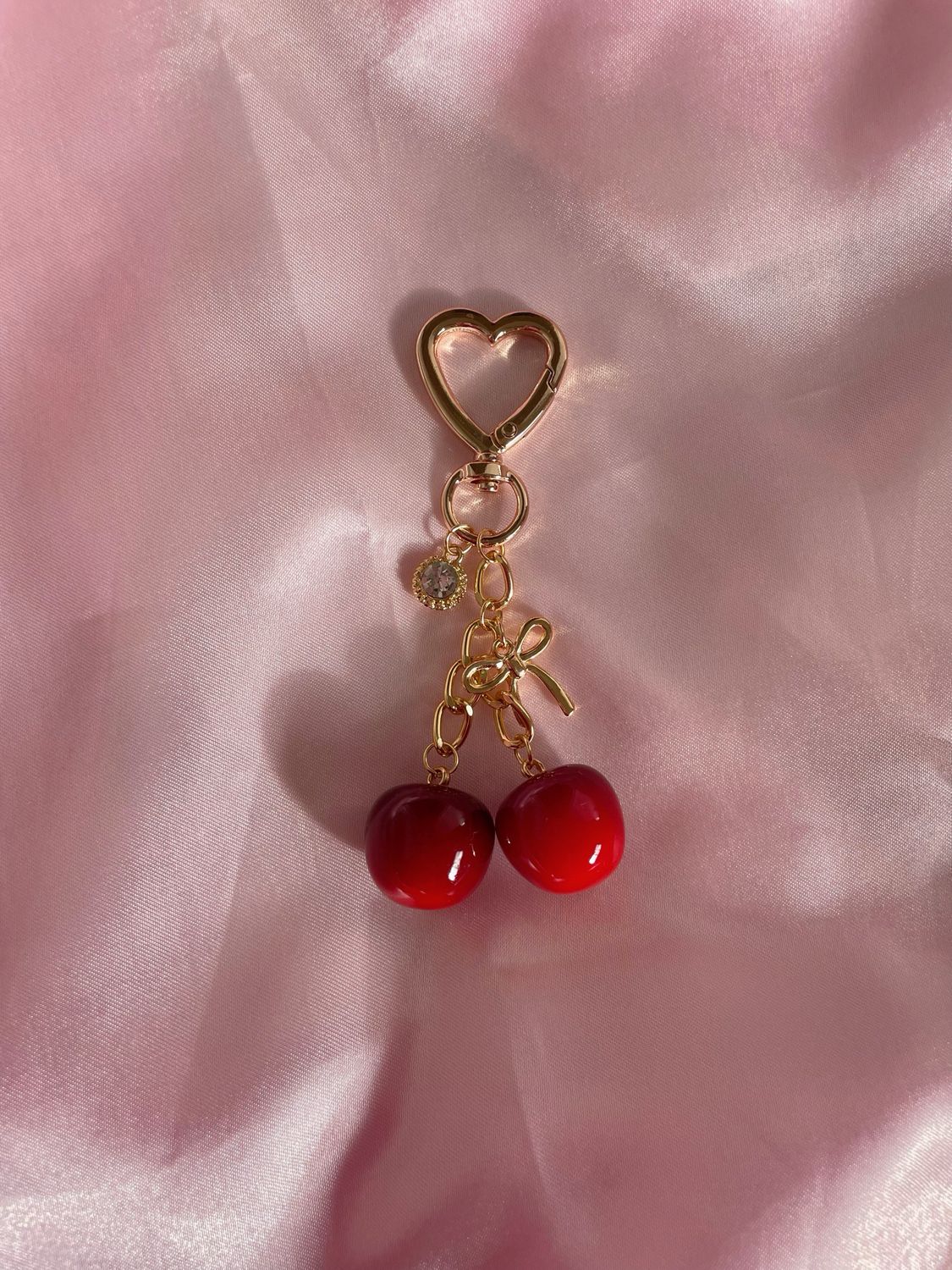 NEW Ombré Cherry Bag Charm Keychain