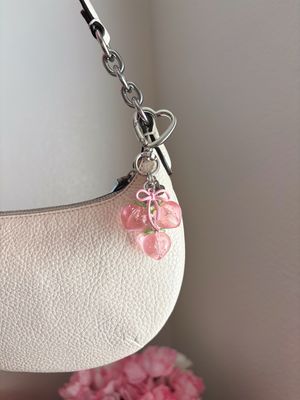 NEW Pink Peaches Bundle Bag Charm Keychain
