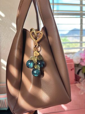 Gold Blueberry Bag Charm Keychain
