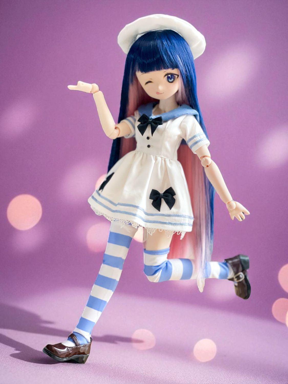 Panty &amp; Stocking with Garterbelt Stocking's Navy Sailor Uniform for Mini Dollfie Dream &amp; 1/4 BJD