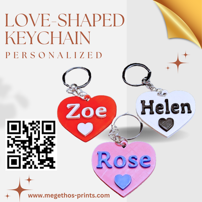 Love Keychain | Personalized Keychain | Name Tag | Bag Chain | Love Gift |3D Printed