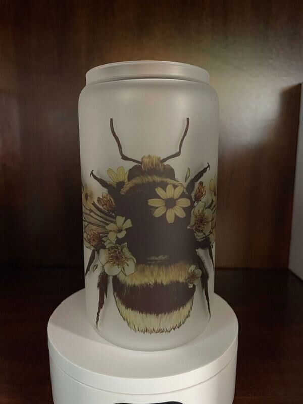 Bee Frosted Glass