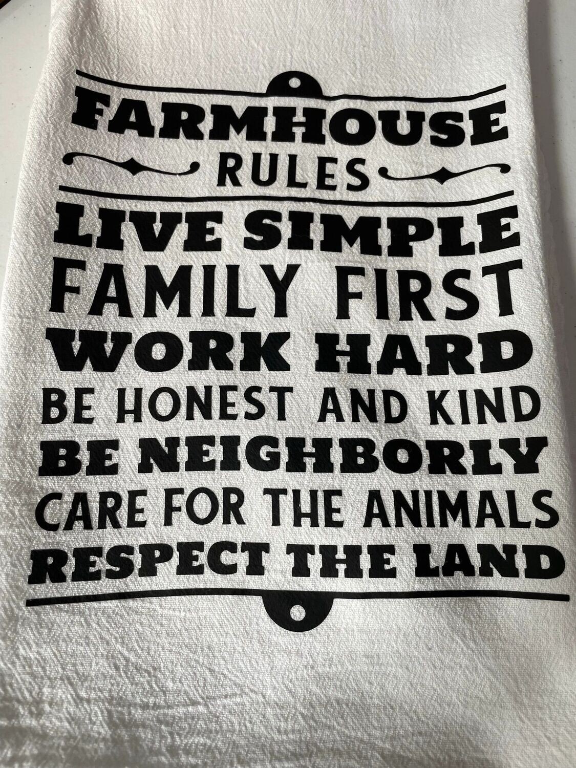 Farmhouse Rules - Block letters
