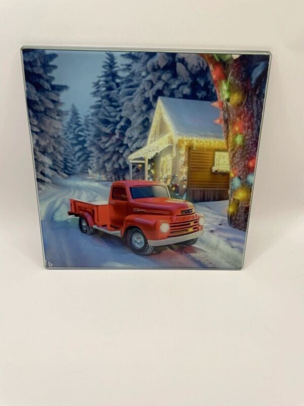 Old truck with Christmas Lights