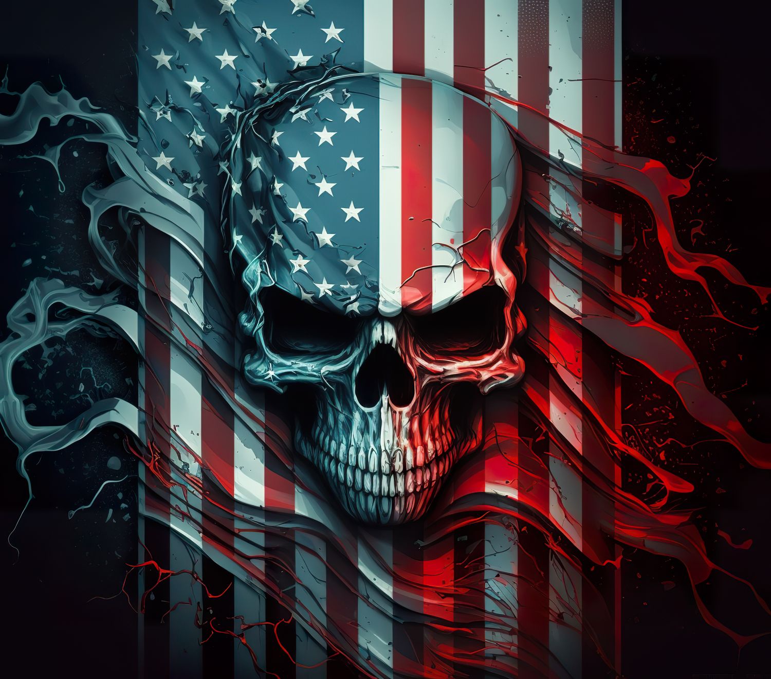 American flag skull