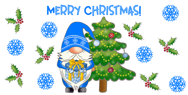 Merry Xmas Blue Gnome