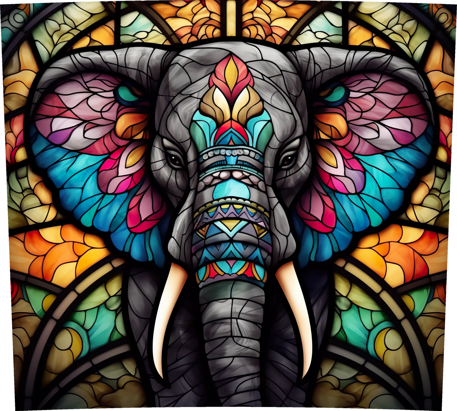 Stained glass elephant