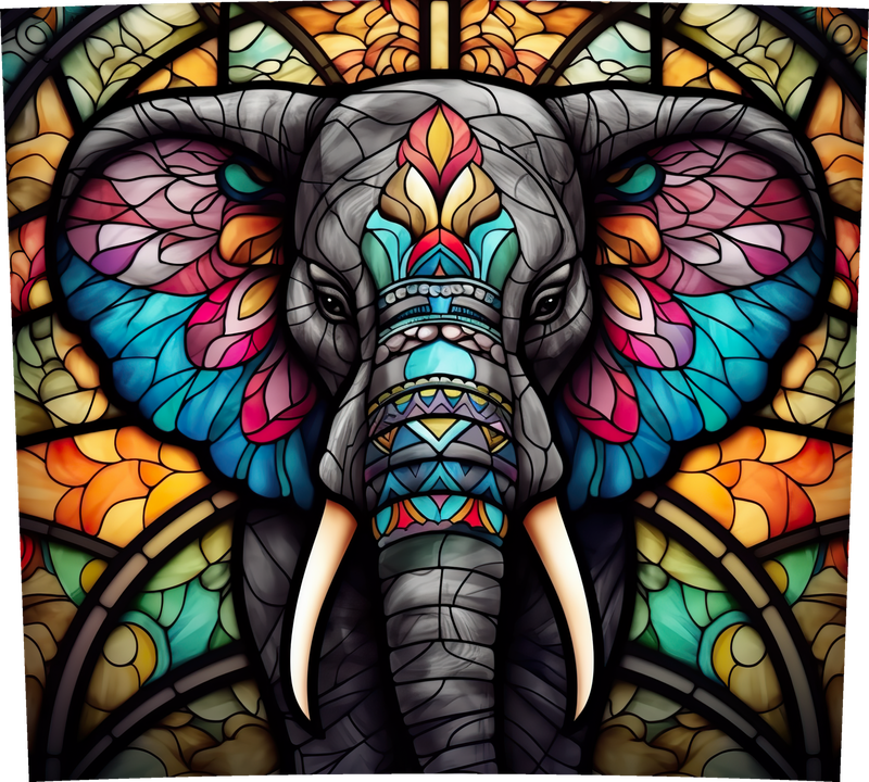 Stained glass elephant